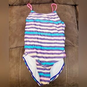 Girl's OP Stripped Swimsuit Size Large 10 - 12